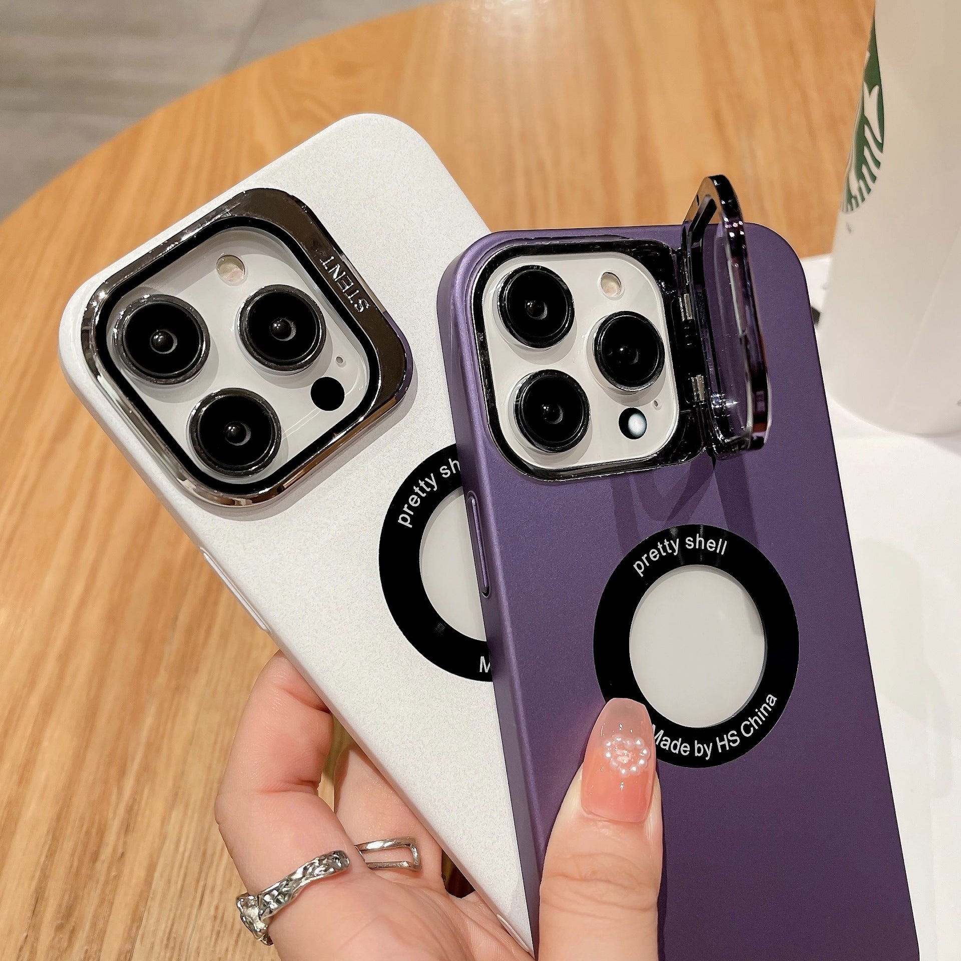 For iPhone 13 Pro Max 6.7 inch Camera Lens Frame Kickstand Cover Logo View Hard PC Matte Phone Case For iPhone 13 Pro Max 6.7 inch Camera Lens Frame Kickstand Cover Logo View Hard PC Matte Phone Case
